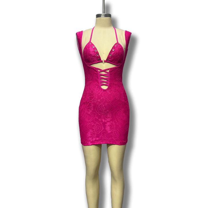 Damen figurbetontes Spitzendesign Cocktailkleid Echo Archiv