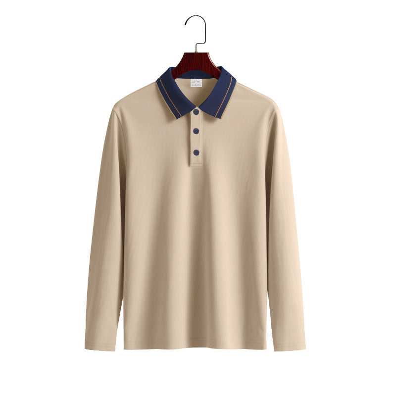 Herren Langarm Poloshirt mit raffiniertem Kragen und modischen Akzenten Echoarchiv