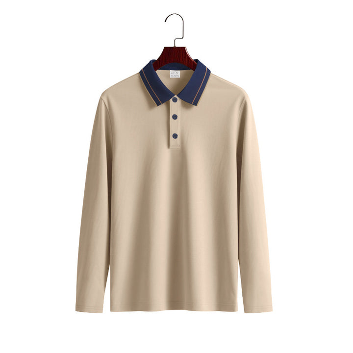 Herren Langarm Poloshirt mit raffiniertem Kragen und modischen Akzenten Echoarchiv