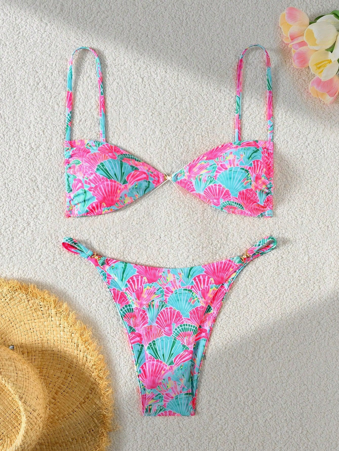 Damen Leopardenmuster Bikini-Set mit verstellbaren Trägern Echo Archiv