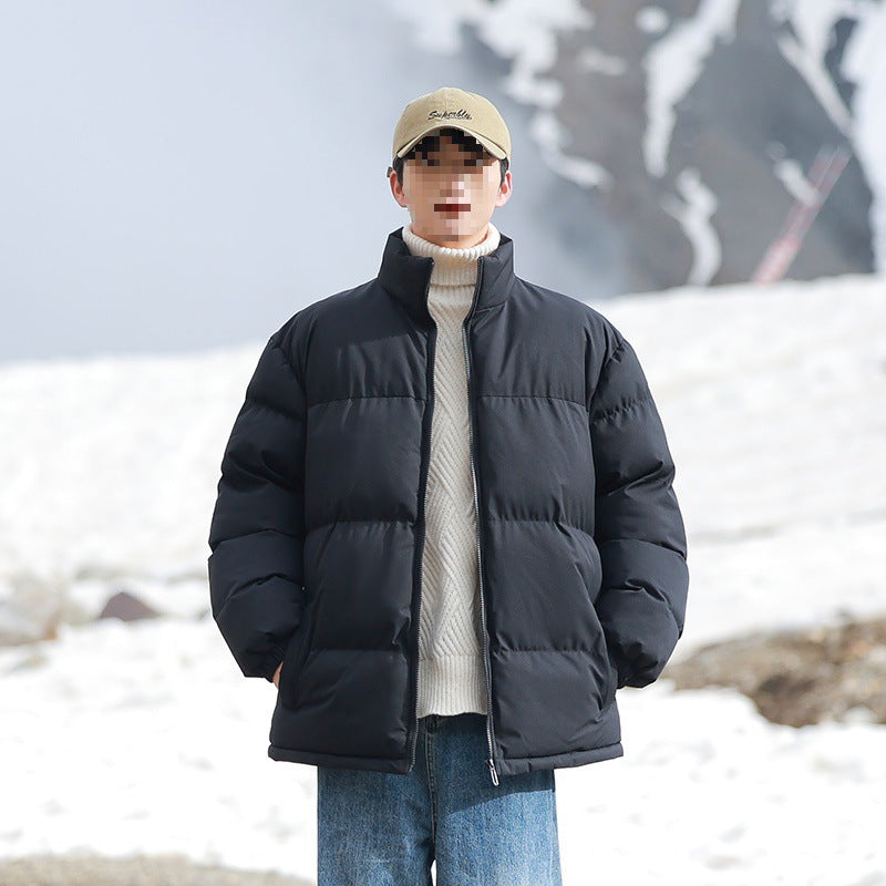 Herren Oversize-Steppjacke mit Colourblock-Schulter, hoher Stehkragen & windabweisender Wattierung Echoarchiv