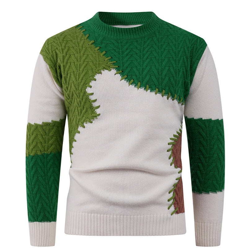 Herren modischer Pullover mit einzigartigem Patchwork-Design Echoarchiv