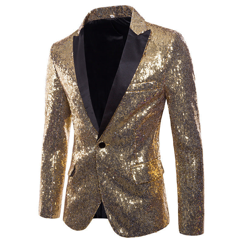 Herren Pailletten-Blazer mit Modernem Schnitt und Luxuriösem Glanz Echoarchiv
