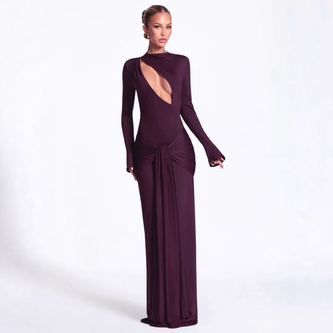 Damen Modisches Maxikleid mit asymmetrischem Ausschnitt Echo Archiv