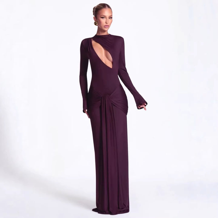Damen Modisches Maxikleid mit asymmetrischem Ausschnitt Echo Archiv