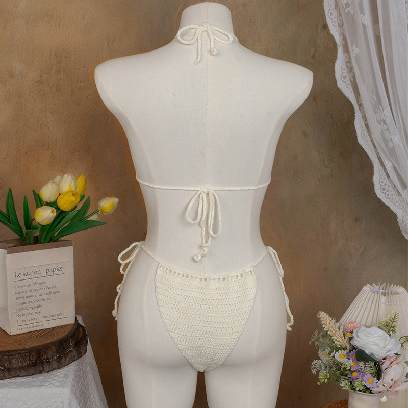 Damen Häkel-Bikini mit verspieltem Blumendesign und verstellbaren Bändern Echo Archiv