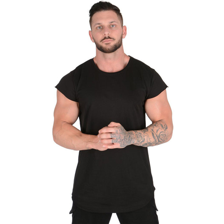 Herren Stylisches Oversized T-Shirt mit abgerundetem Saum und kurzen Ärmeln Echoarchiv