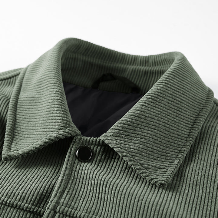 Herren Cordjacke mit gesteppter Thermofütterung und aufgesetzten Brusttaschen – Taviero