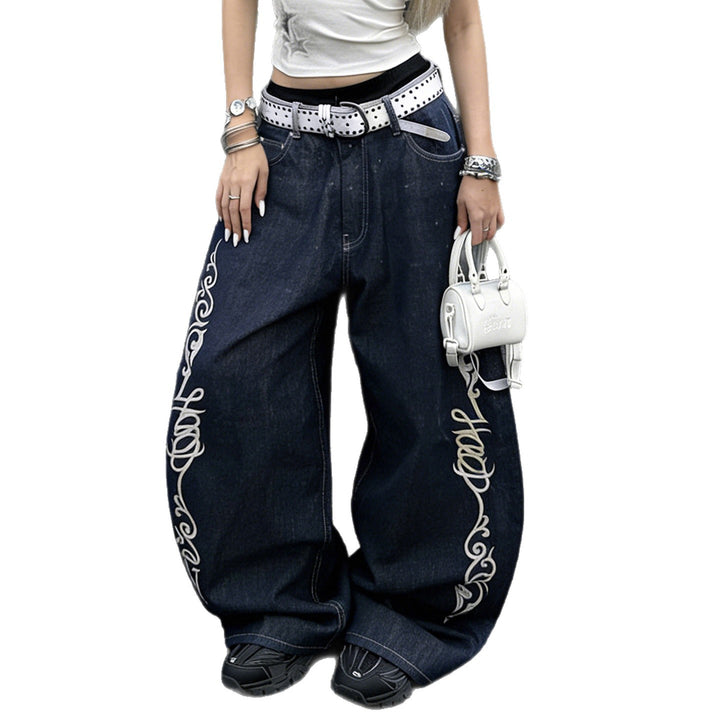 Damen Weiter Jeans mit eleganten Kunstwerken Echo Archiv