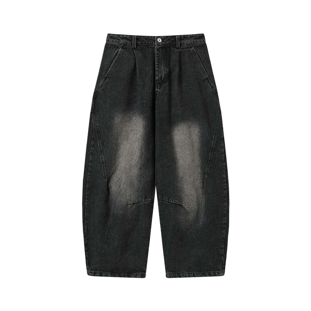 Damen Hochtaillierte Loose‑Fit Utility‑Denim‑Culotte mit abgesteppten Tascheneinsätzen Echoarchiv