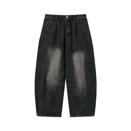 Damen Hochtaillierte Loose‑Fit Utility‑Denim‑Culotte mit abgesteppten Tascheneinsätzen Echoarchiv