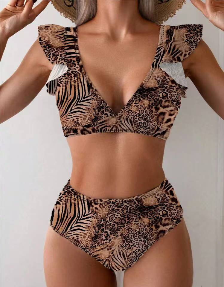 Damen Bikini-Set mit verspielten Rüschen und floralen Mustern Echo Archiv