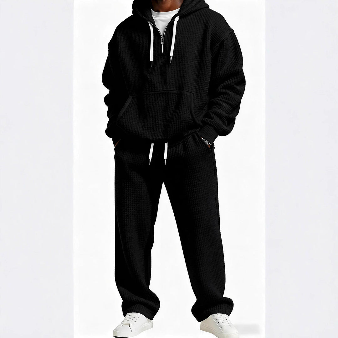 Herren Trendiger Kapuzenpullover mit praktischem Reißverschluss und bequemer Jogginghose Echoarchiv