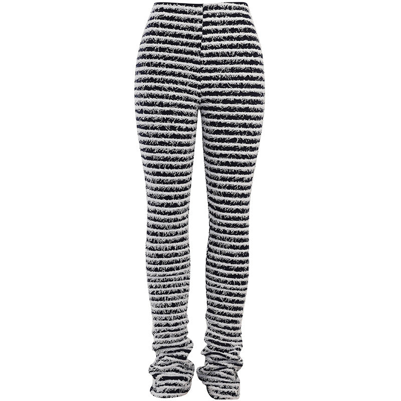 Damen Strukturierte Rippstrick-Hose mit hohem Bund und gerafften Beinenden Echo Archiv