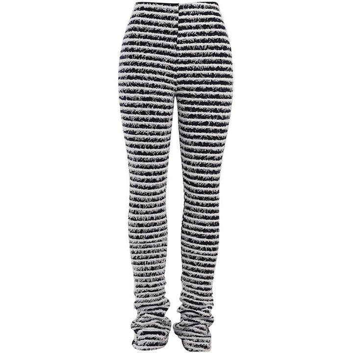 Damen Strukturierte Rippstrick-Hose mit hohem Bund und gerafften Beinenden Echo Archiv