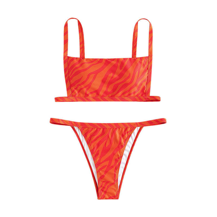 Damen Zweiteiliges Bikini-Set mit modernem Gitterdesign Echo Archiv