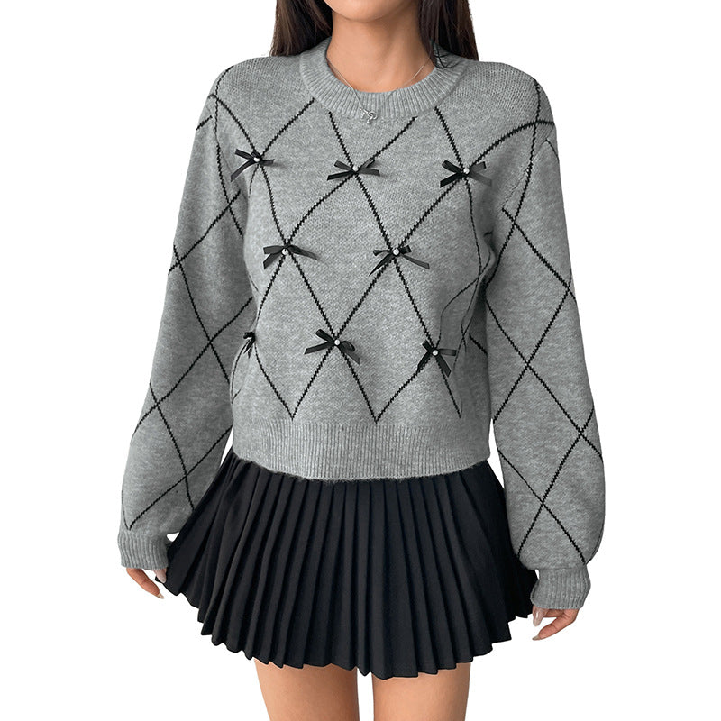 Damen Stilvolle Pullover mit Schleifen-Details Echo Archiv