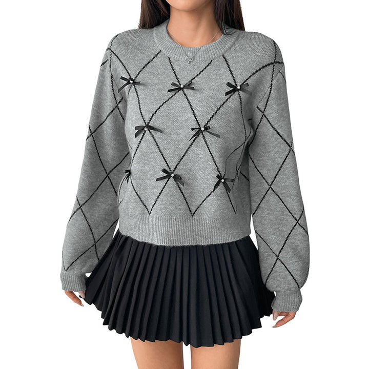 Damen Stilvolle Pullover mit Schleifen-Details Echo Archiv