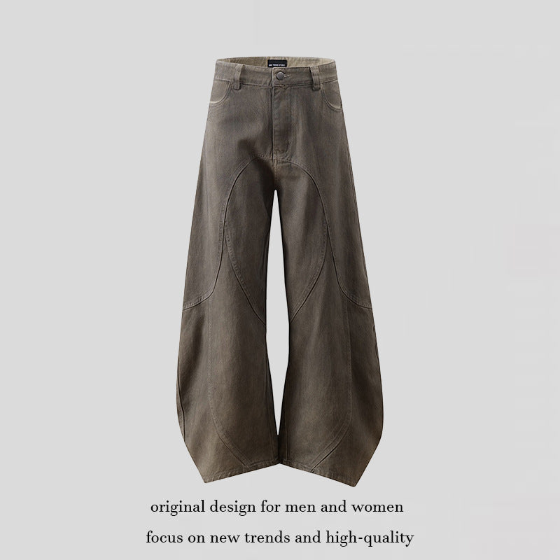 Damen Weite High‑Waist Culotte‑Hose mit ballonförmiger Silhouette und Zierpaneelen Echoarchiv