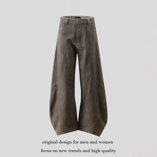 Damen Weite High‑Waist Culotte‑Hose mit ballonförmiger Silhouette und Zierpaneelen Echoarchiv