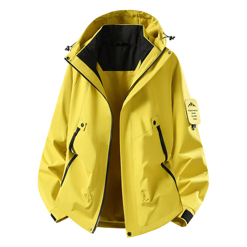 Herren Zwei-in-eins Wetterschutzjacke mit abnehmbarer Steppweste und verstellbarer Kapuze Echoarchiv