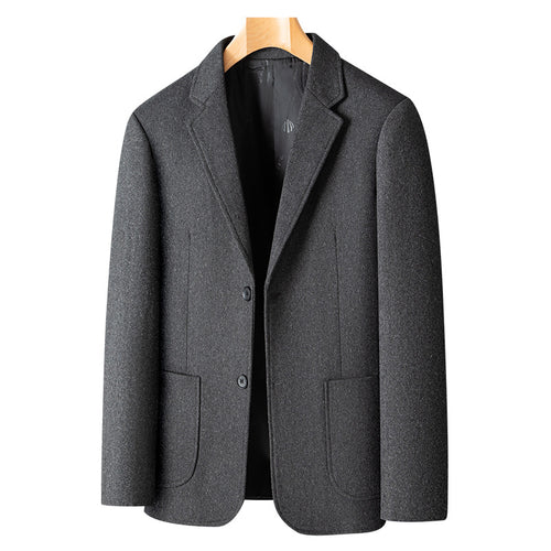 Herren Smart-Casual Wollmix-Sakko im Mantelstil mit aufgesetzten Taschen – Tianoro