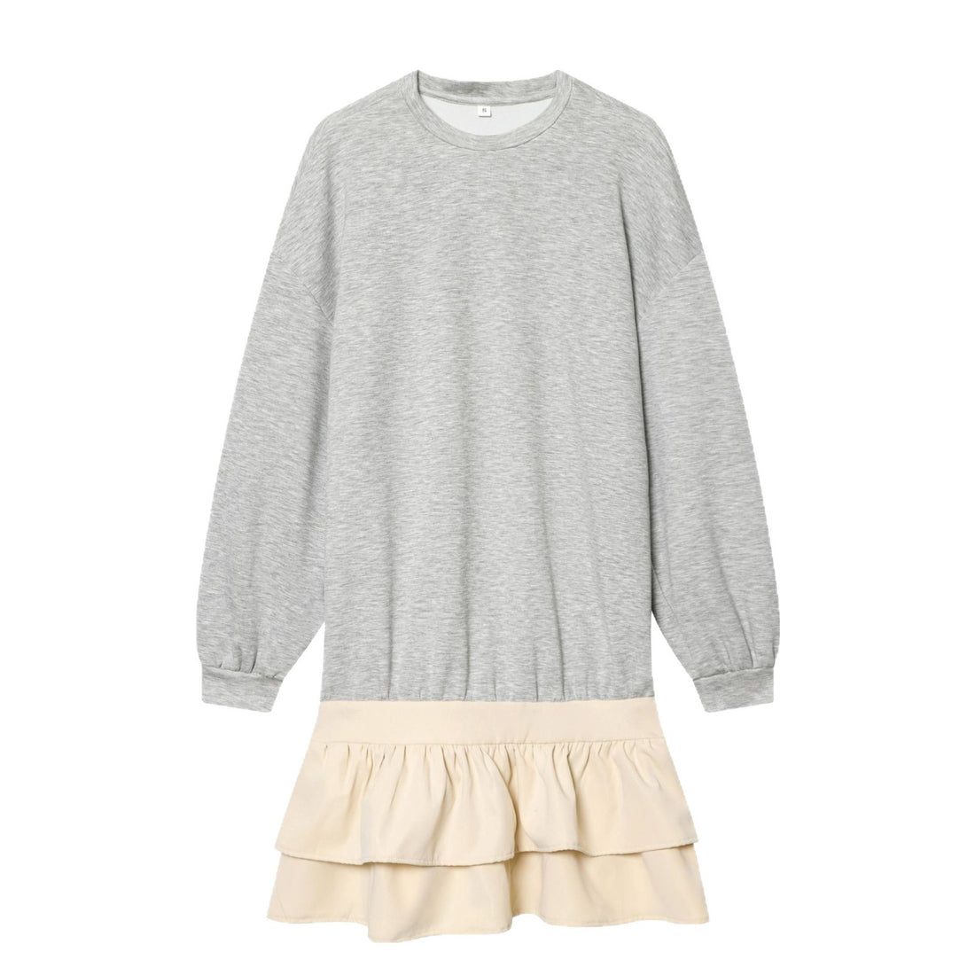 Damen Sweatshirt‑Kleid mit Stufenvolants und lockerem Oversize‑Schnitt Echoarchiv