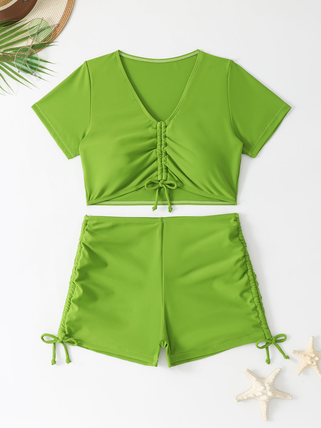 Damen sportliches Crop-Top und Shorts-Set Echo Archiv