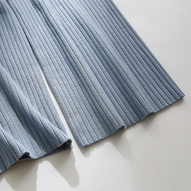 Damen Weit geschnittene Rippstrickhose mit Kordelzug Echo Archiv