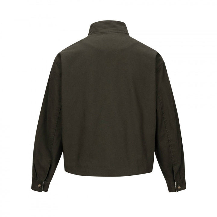 Herren Kurz geschnittene kastige Canvas‑Jacke mit Nietenbesatz und Stehkragen Echo Archiv