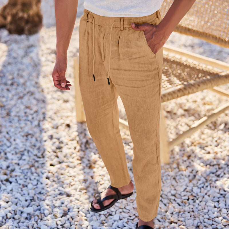 Herren lässige Freizeithose mit elastischem Bund und seitlichen Eingrifftaschen Echoarchiv