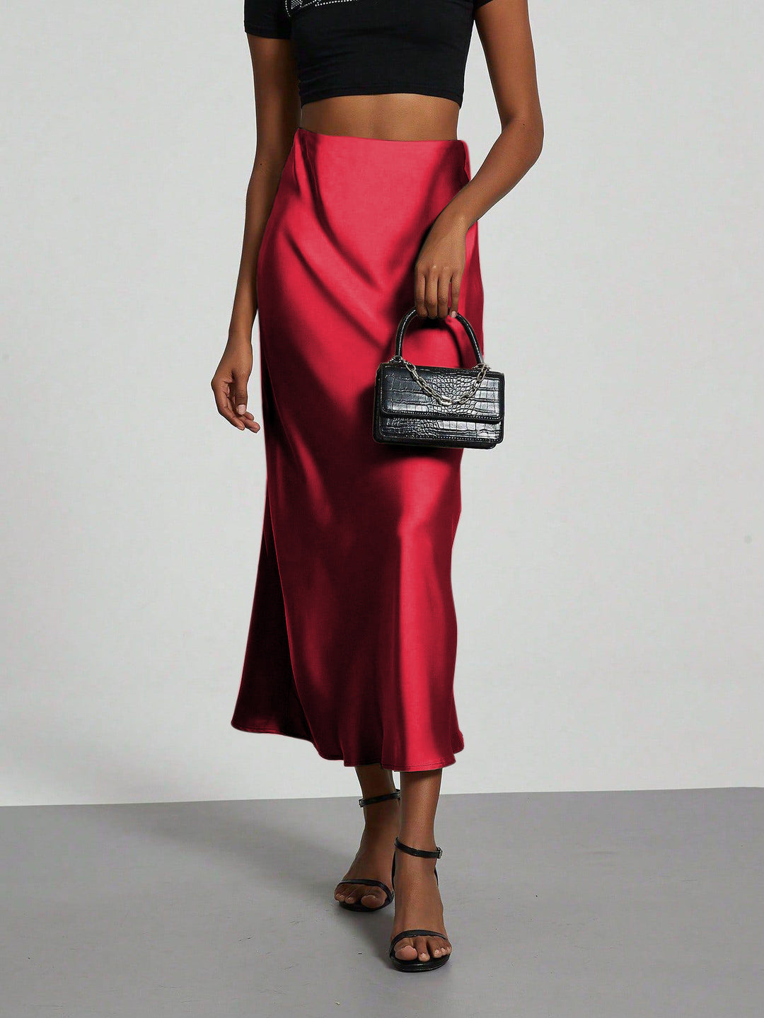 Damen Elegante und fließende Satin Maxiröcke Echo Archiv