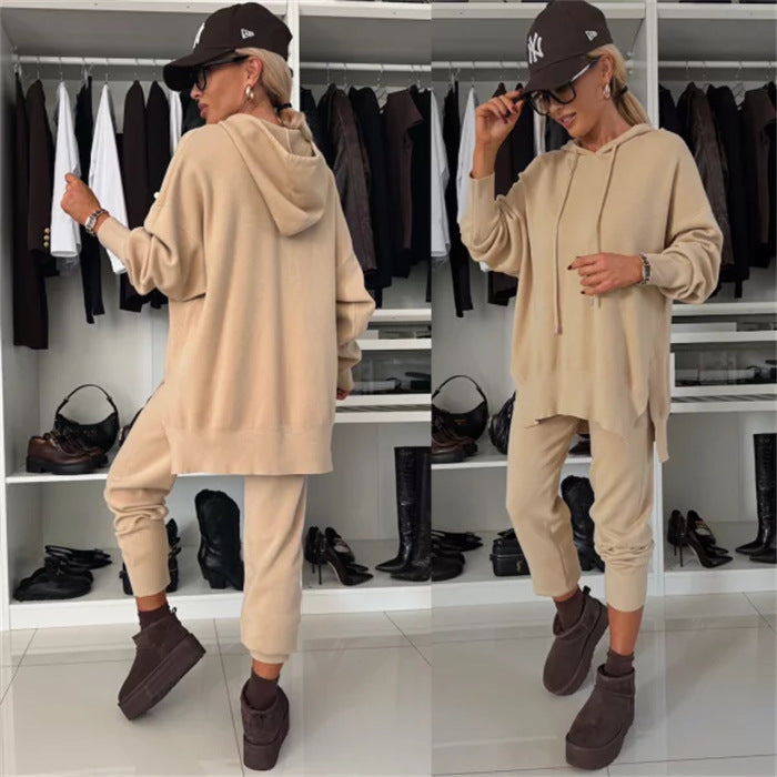 Damen oversized Kapuzenpullover und tapered Jogger Lounge-Set – Auréline