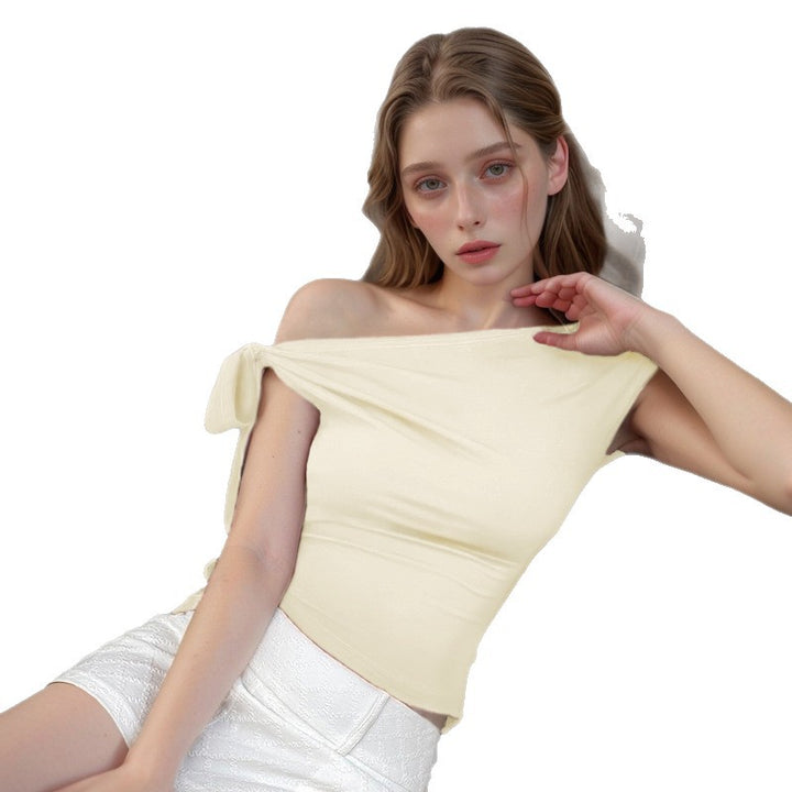 Damen Off-Shoulder Oberteil mit dekorativem Seitenschnürung Echo Archiv