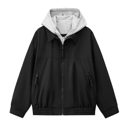 Herren Boxy-Übergangsjacke mit kontrastreicher Innenkapuze und elastischem Saum Echoarchiv