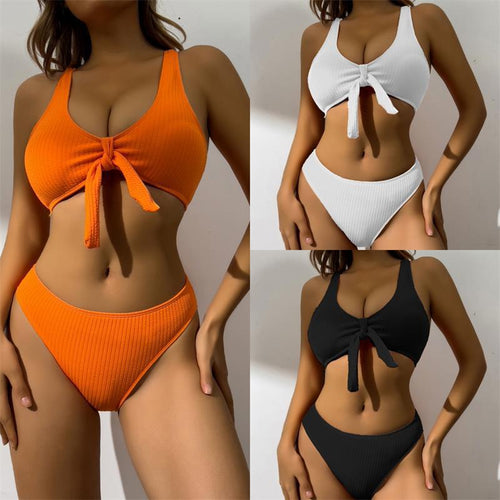 Damen Badeanzug im stilvollen Crop-Top Design mit Knotendetail Echo Archiv