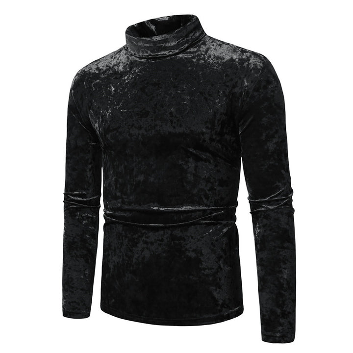 Herren eleganter Rollkragenpullover aus Samt Echoarchiv
