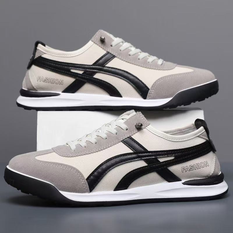 Herren Retro-leichte Low-Top Sneaker mit Canvas-Obermaterial und Wildleder-Overlays Echoarhiv – Norré