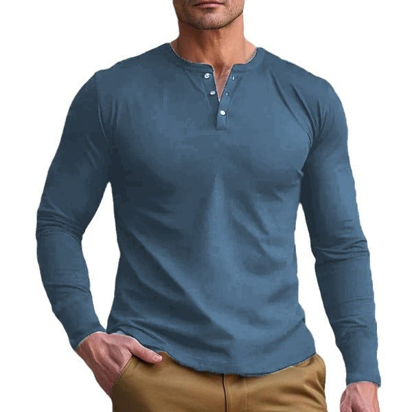 Herren langärmliges Henley T-Shirt Echoarchiv