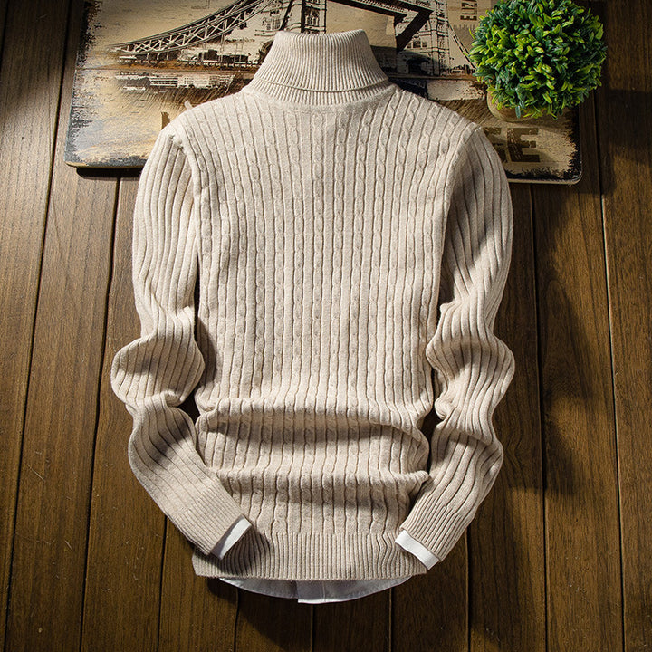 Herren Rollkragenpullover mit Rippstrickmuster Echoarchiv