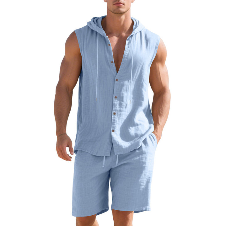 Herren ärmelloses Kapuzenshirt mit kurzer Hose Echoarchiv