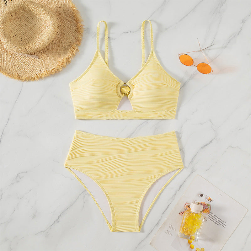 Damen Bikini-Set mit elastischem Muster und modischem Knotenverschluss Echo Archiv