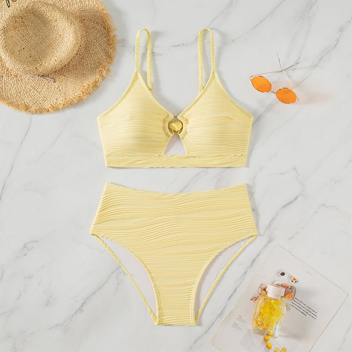 Damen Bikini-Set mit elastischem Muster und modischem Knotenverschluss Echo Archiv