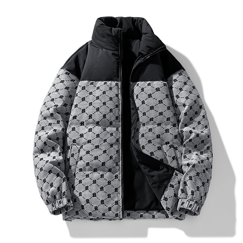 Herren Steppjacke mit Allover-Muster und hohem Kragen Echo Archiv