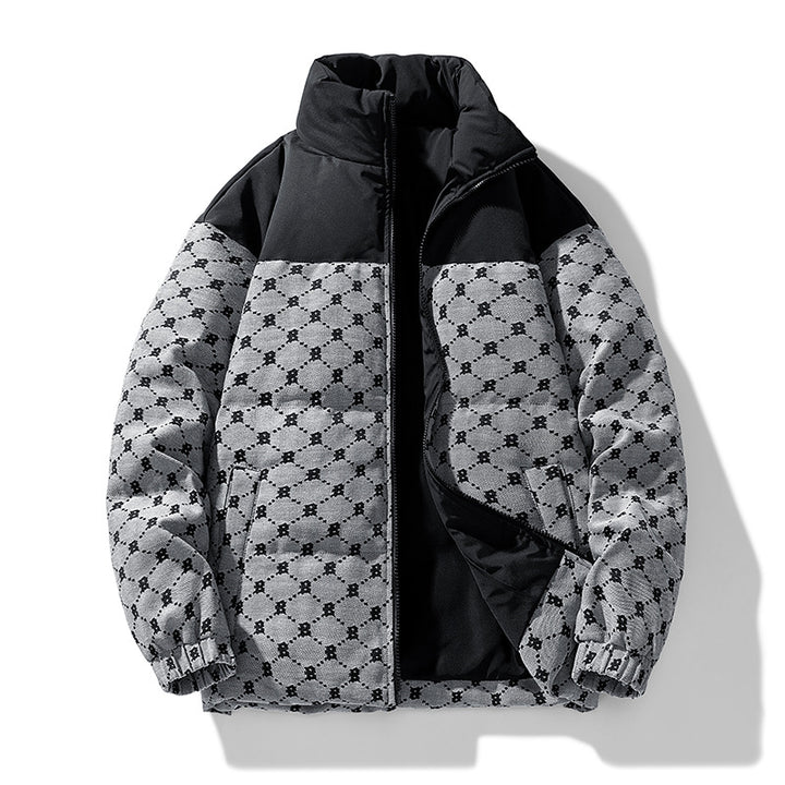 Herren Steppjacke mit Allover-Muster und hohem Kragen Echo Archiv