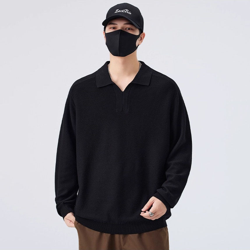 Herren Modisches Longsleeve Pullover mit V-Ausschnitt Echoarchiv