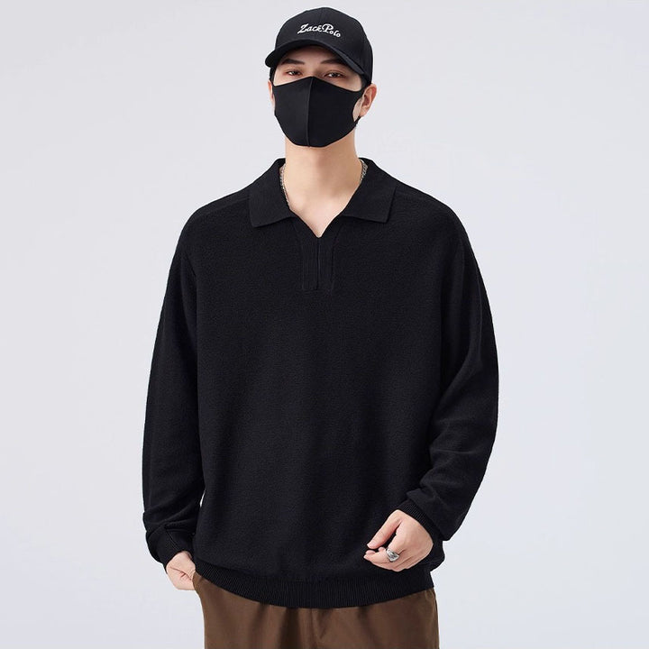 Herren Modisches Longsleeve Pullover mit V-Ausschnitt Echoarchiv