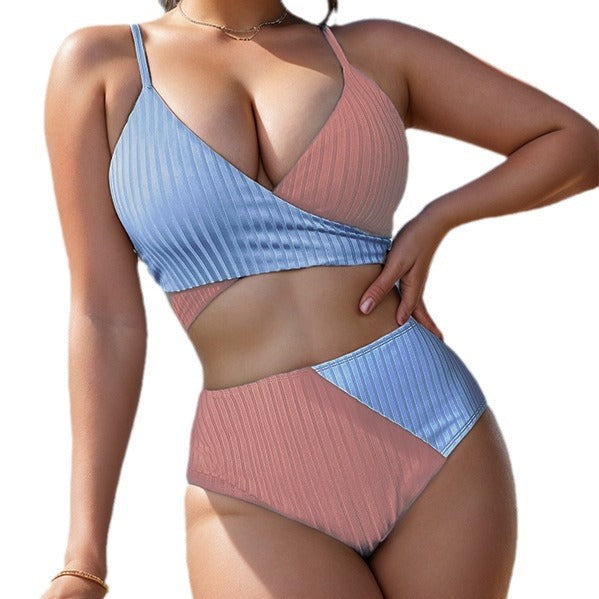 Damen Gemusterter Wickelbikini mit hochgeschnittenem Taillenbund Echo Archiv