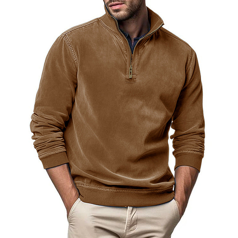 Herren Fleece Pullover mit Stehkragen Echoarchiv