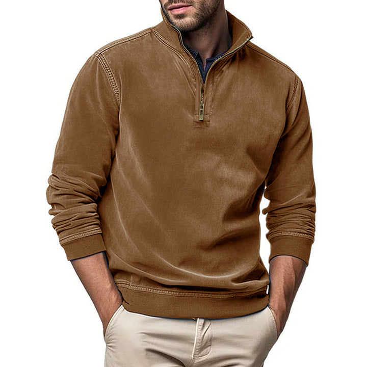 Herren Fleece Pullover mit Stehkragen Echoarchiv